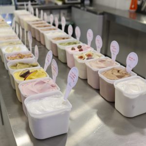 Ποικιλία παγωτών σε δοχεία